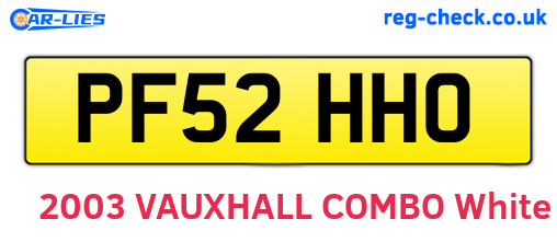 PF52HHO are the vehicle registration plates.