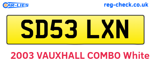 SD53LXN are the vehicle registration plates.