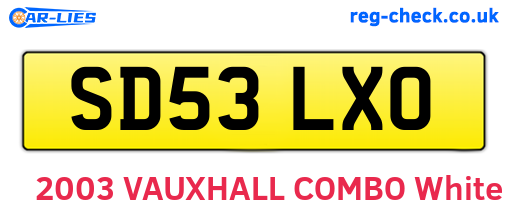 SD53LXO are the vehicle registration plates.