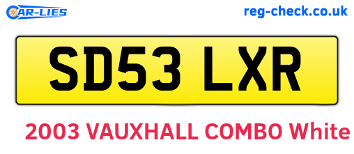SD53LXR are the vehicle registration plates.