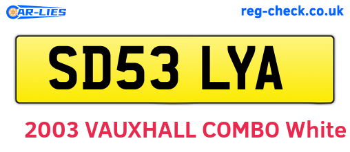 SD53LYA are the vehicle registration plates.