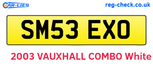SM53EXO are the vehicle registration plates.