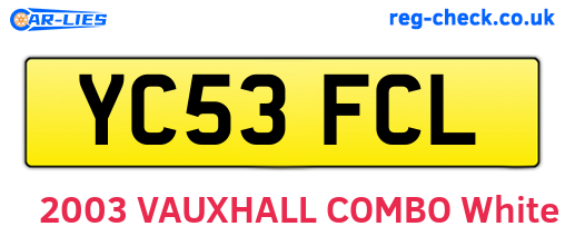 YC53FCL are the vehicle registration plates.
