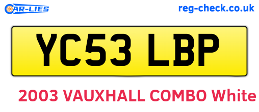 YC53LBP are the vehicle registration plates.