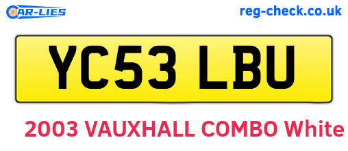 YC53LBU are the vehicle registration plates.