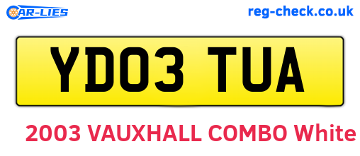 YD03TUA are the vehicle registration plates.