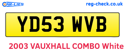 YD53WVB are the vehicle registration plates.