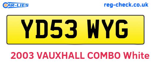 YD53WYG are the vehicle registration plates.