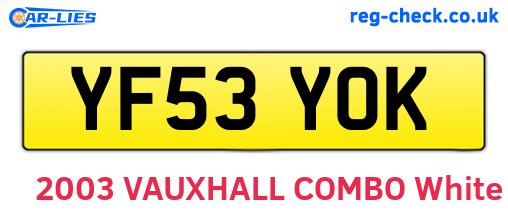 YF53YOK are the vehicle registration plates.