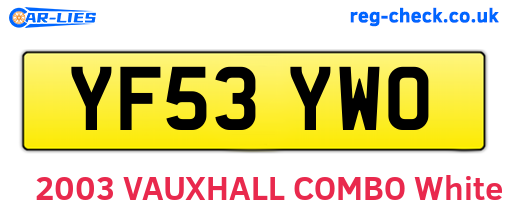 YF53YWO are the vehicle registration plates.