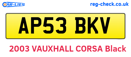 AP53BKV are the vehicle registration plates.