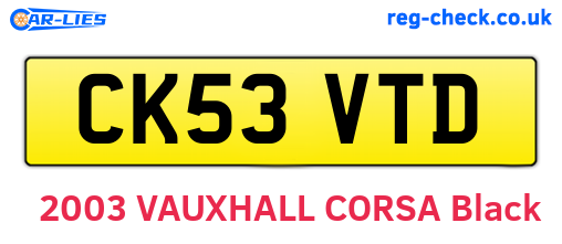 CK53VTD are the vehicle registration plates.