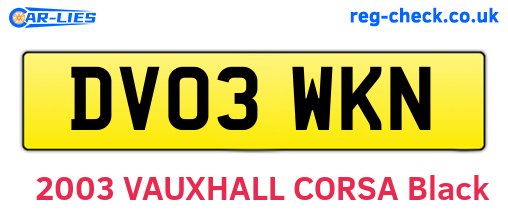 DV03WKN are the vehicle registration plates.