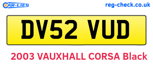 DV52VUD are the vehicle registration plates.
