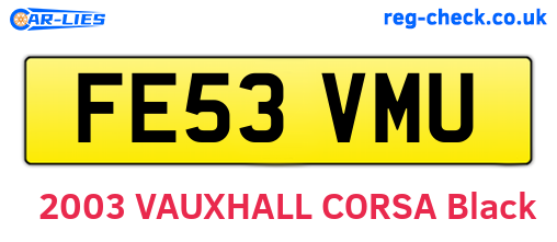 FE53VMU are the vehicle registration plates.