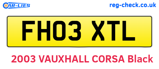 FH03XTL are the vehicle registration plates.