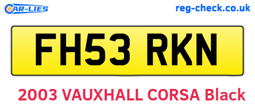 FH53RKN are the vehicle registration plates.