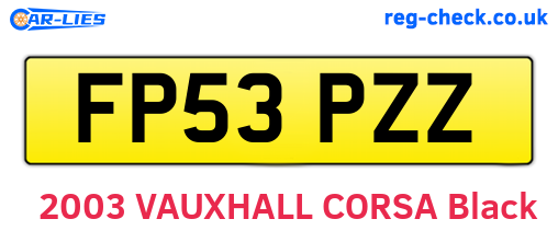 FP53PZZ are the vehicle registration plates.