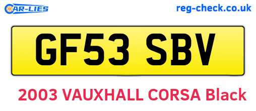 GF53SBV are the vehicle registration plates.