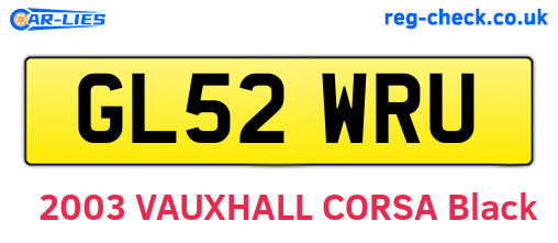 GL52WRU are the vehicle registration plates.