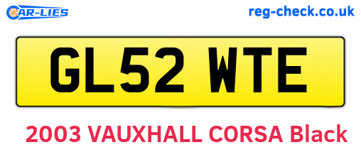 GL52WTE are the vehicle registration plates.