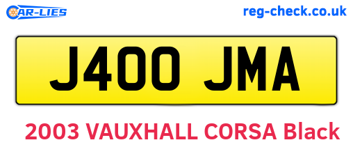 J400JMA are the vehicle registration plates.