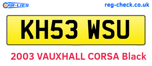 KH53WSU are the vehicle registration plates.