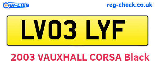 LV03LYF are the vehicle registration plates.