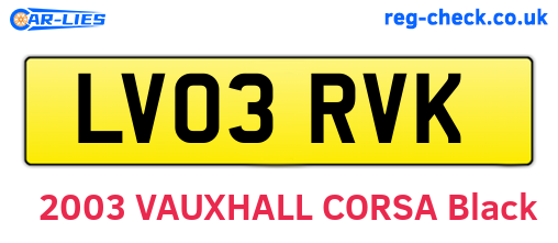 LV03RVK are the vehicle registration plates.