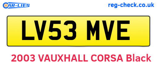 LV53MVE are the vehicle registration plates.