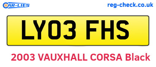 LY03FHS are the vehicle registration plates.