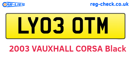 LY03OTM are the vehicle registration plates.