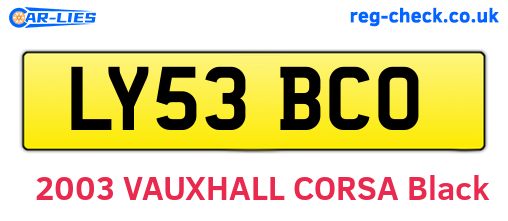 LY53BCO are the vehicle registration plates.