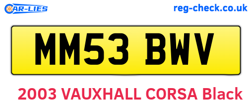 MM53BWV are the vehicle registration plates.