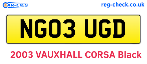 NG03UGD are the vehicle registration plates.