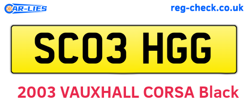 SC03HGG are the vehicle registration plates.