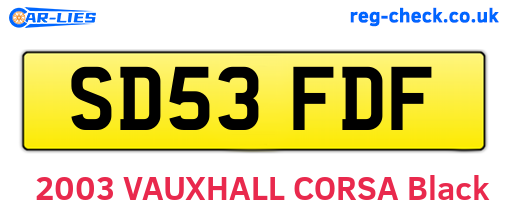 SD53FDF are the vehicle registration plates.