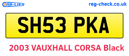SH53PKA are the vehicle registration plates.