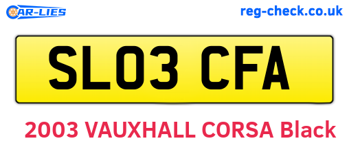 SL03CFA are the vehicle registration plates.