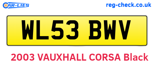 WL53BWV are the vehicle registration plates.