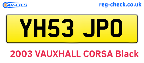 YH53JPO are the vehicle registration plates.