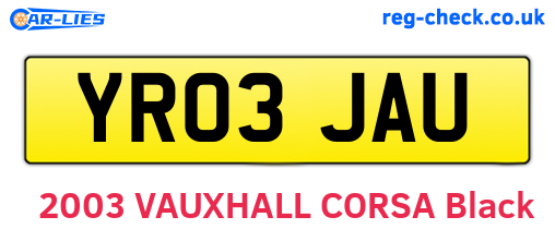 YR03JAU are the vehicle registration plates.