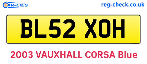 BL52XOH are the vehicle registration plates.
