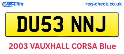 DU53NNJ are the vehicle registration plates.