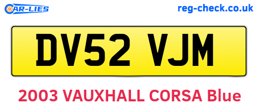 DV52VJM are the vehicle registration plates.