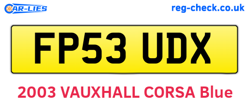 FP53UDX are the vehicle registration plates.