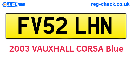 FV52LHN are the vehicle registration plates.