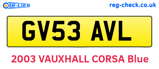 GV53AVL are the vehicle registration plates.
