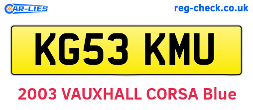 KG53KMU are the vehicle registration plates.