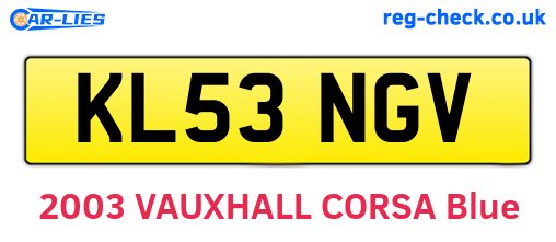 KL53NGV are the vehicle registration plates.